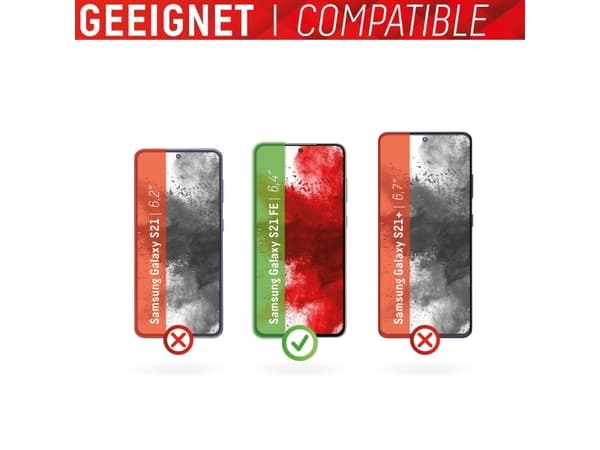 Displex 01641, Samsung, Galaxy S21 FE, Tørr påføring, Slagbestandig, Ripebestandig, Støvresistent, Gjennomsiktig, 1 stykker