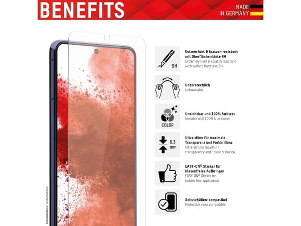 Displex 01641, Samsung, Galaxy S21 FE, Tørr påføring, Slagbestandig, Ripebestandig, Støvresistent, Gjennomsiktig, 1 stykker