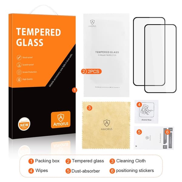 AMORUS for Pixel 8 Pro Skjermbeskytter i Herdet Glass 2-Pakke