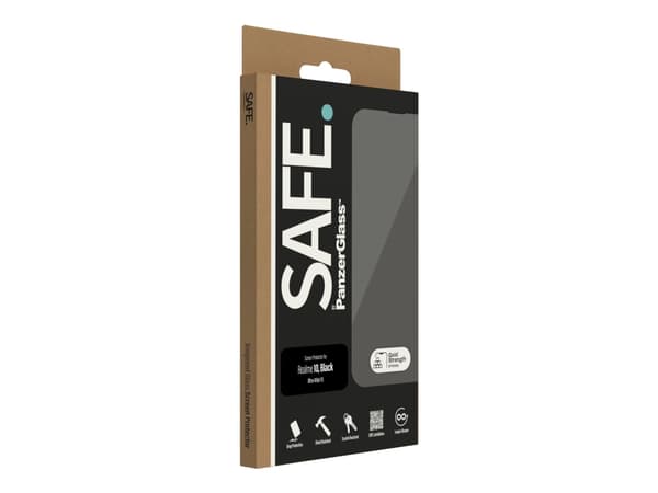 SAFE. by PanzerGlass - Skjermbeskyttelse for mobiltelefon - ultrabred passform - glass - rammefarge svart - for Realme 10