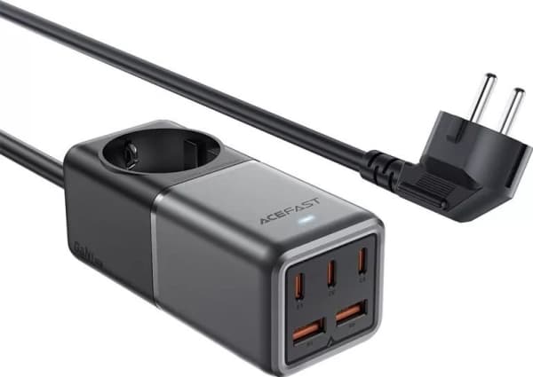 Acefast lader Acefast Z2 nettlader / strømskinne, GaN, 3xUSB-C, 2xUSB-A, 75W (svart)