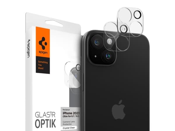 Spigen GLAS.tR Optik - Linsebeskytter for mobiltelefon - glass - krystallklar (en pakke 2) - for Apple iPhone 15 Plus