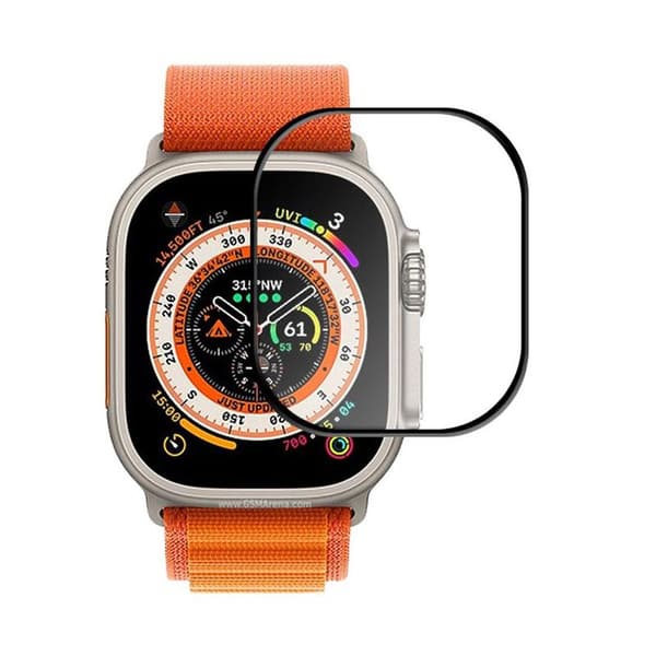 Skärmskydd Apple Watch Ultra 49mm - Härdat Glas Svart
