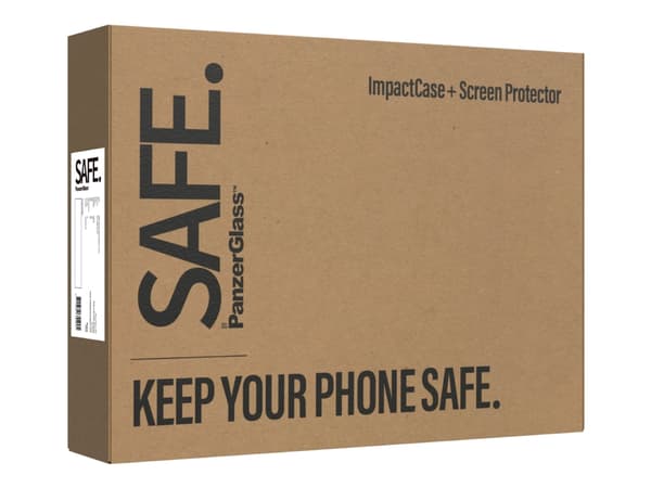 SAFE. by PanzerGlass - 2-in-1 Protection Pack - baksidedeksel for mobiltelefon - termoplast-polyuretan (TPU) - gjennomsiktig - med skjermbeskytter -