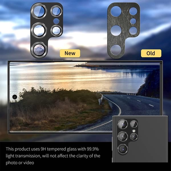 ENKAY Kamera Lins Skydd till Samsung Galaxy S24 Ultra Aluminiumlegering + Härdat Glas