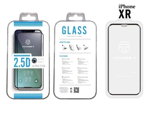 Tempererat Härdat Glas för iPhone XR/11 med 2.5D-kant Svart