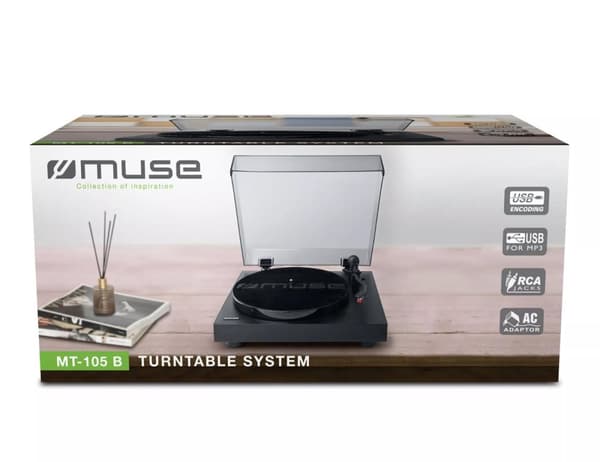 MUSE MT-105 B Turntable USB Classic look