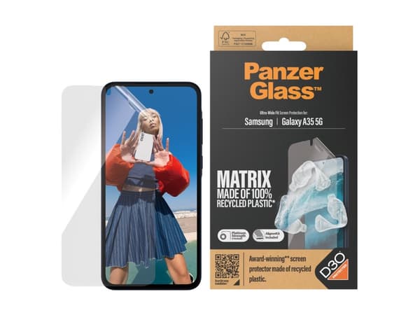 PanzerGlass Matrix - Skjermbeskyttelse for mobiltelefon - med D3O, ultravid passform med AlignerKit - film - for Samsung Galaxy A35