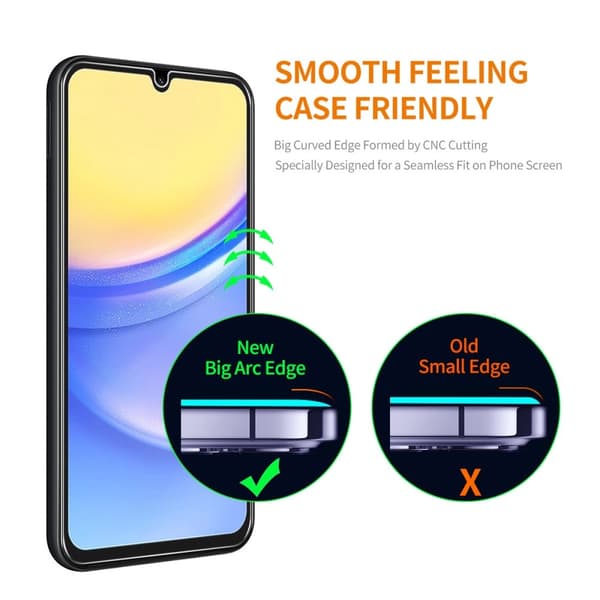 ENKAY 2st Härdat Glas Skärmskydd för Samsung Galaxy A15