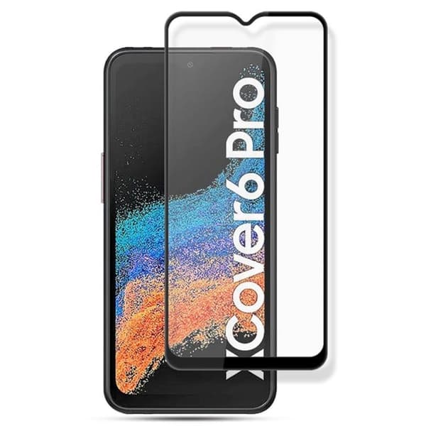 [1-PACK] AMORUS Galaxy Xcover 6 Pro Härdat Glas Skärmskydd Full Glue - Svart