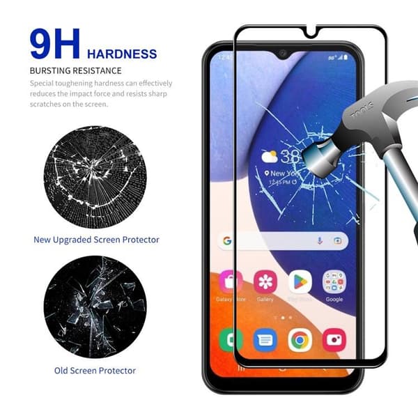 [2-PACK] Galaxy A14 5G/4G Härdat Glas Skärmskydd - Svart