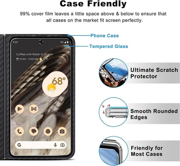 [1-PACK] Google Pixel Fold Härdat Glas Skärmskydd - Clear