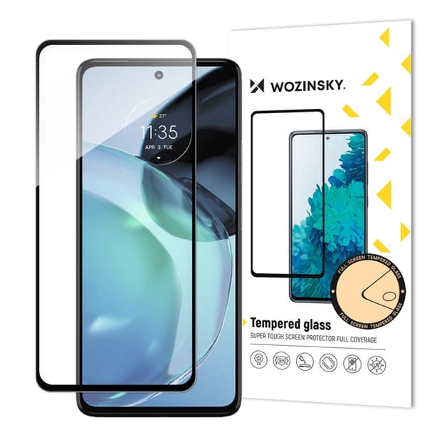 Wozinsky Motorola Moto G72 Härdat Glas Skärmskydd Full Screen 9H - Svart