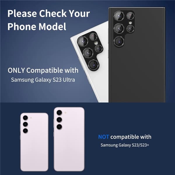 ENKAY Galaxy S23 Ultra Kameralinsskydd i Härdat glas - Svart