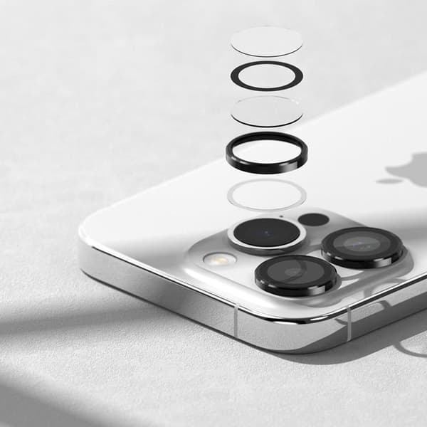Ringke iPhone 15 Pro Max Kameralinsskydd i Härdat Glas - Svart