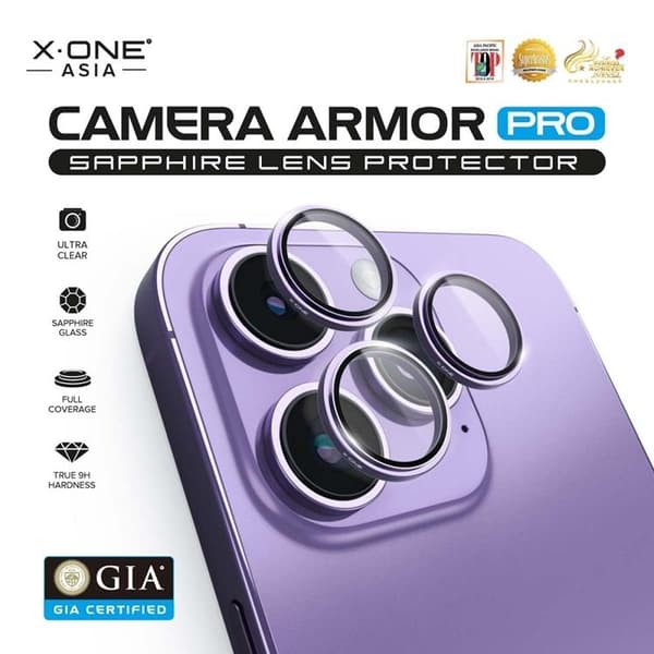 X-One iPhone 15 Plus/15 Kameralinsskydd Härdat glas Armor Pro