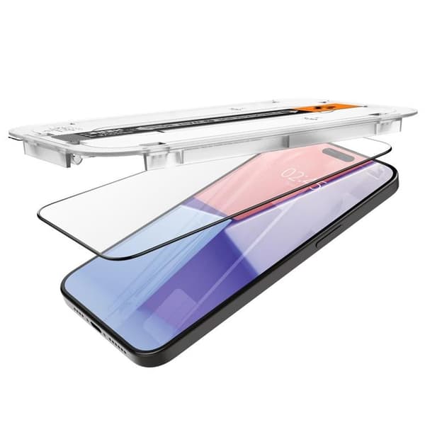 Spigen iPhone 15 Plus Härdat Glas Skärmskydd 'EZ' Fit - Svart