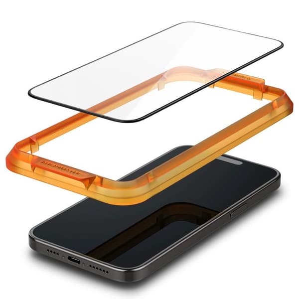 [2-Pack] Spigen iPhone 15 Pro Härdat Glas Skärmskydd - Svart
