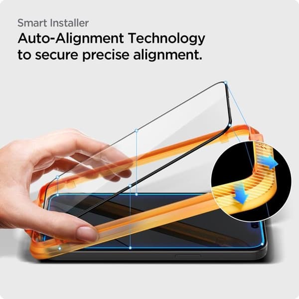 [2-Pack] Spigen iPhone 15 Pro Härdat Glas Skärmskydd - Svart