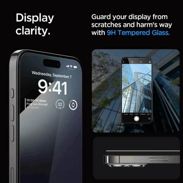 [2-Pack] Spigen iPhone 15 Pro Max Härdat Glas Skärmskydd 'EZ' Fit