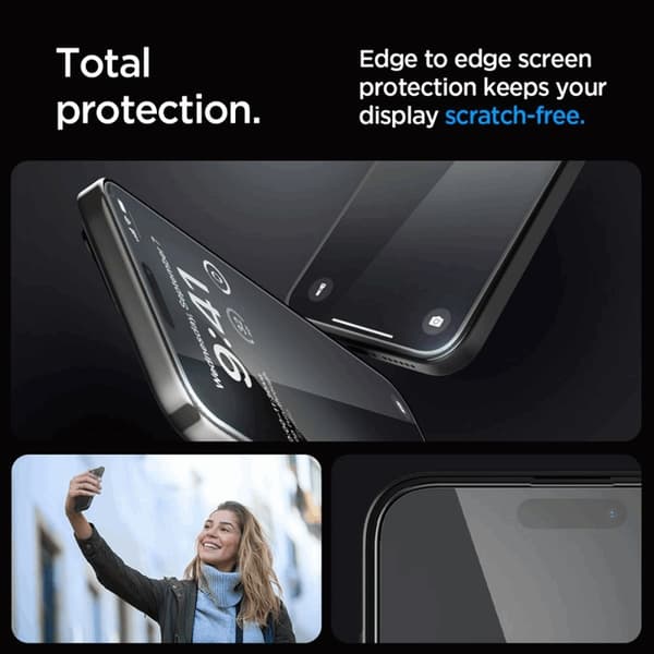 [2-Pack] Spigen iPhone 15 Pro Max Härdat Glas Skärmskydd 'EZ' Fit