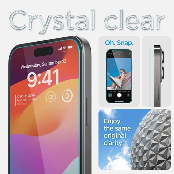 [2-Pack] Spigen iPhone 15 Plus Härdat Glas Skärmskydd 'EZ' Fit