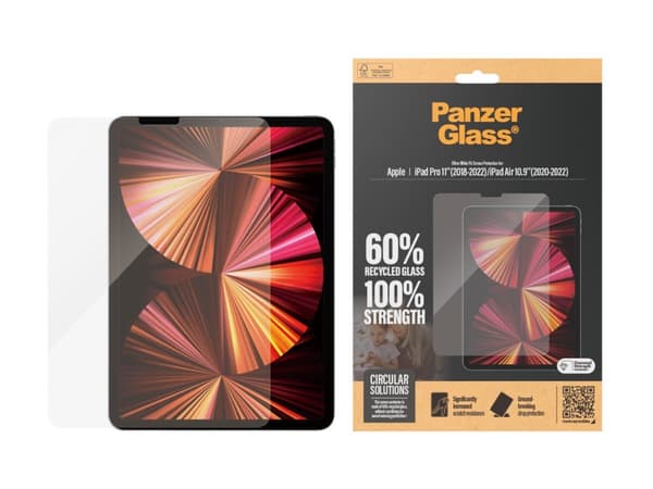 PanzerGlass ® näytönsuoja iPad Pro 11'''' 2018-2022 | iPad Air 10.9'''' 2020-2022 | Ultra-Wide Fit, polyeteenitereftalaattikalvo (PET), 55 g, 1 kpl