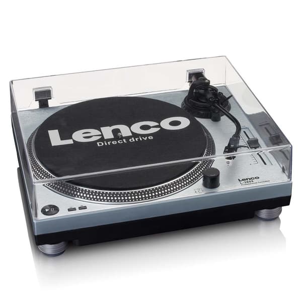 Lenco L-3809ME Direkte drev pladespiller med USB / PC-kodning Metallisk blå