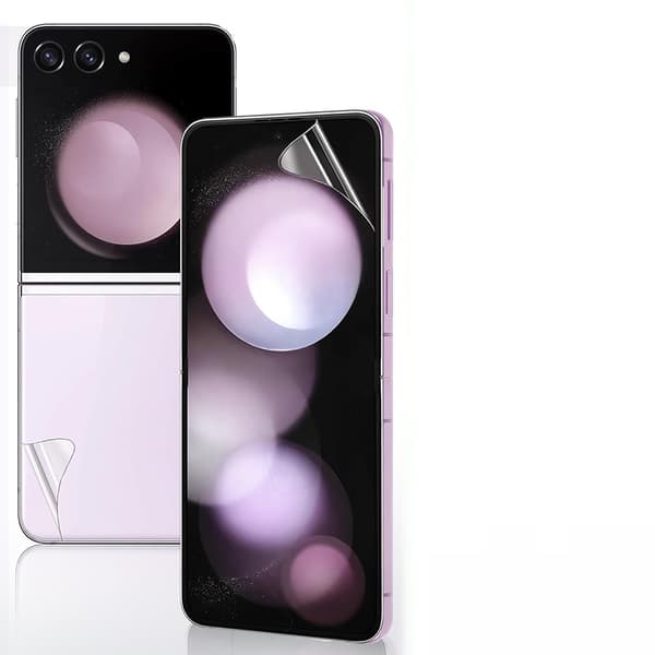 3-Pack Galaxy Z Flip 5 - 1 Set Hydrogel Skärmskydd Huvudskärm+Baksida