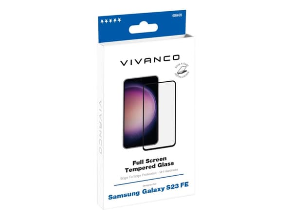 Vivanco 63965, Samsung, Galaxy S23 FE, Skittbestandig, Slagbestandig, Ripebestandig, Knusesikker, Sort, Gjennomsiktig, 1 stykker