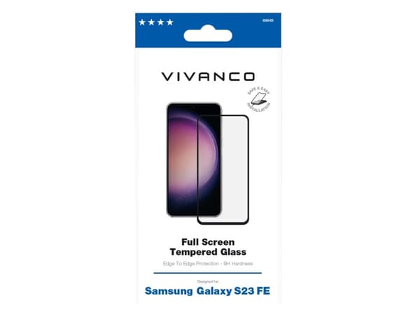 Vivanco 63965, Samsung, Galaxy S23 FE, Skittbestandig, Slagbestandig, Ripebestandig, Knusesikker, Sort, Gjennomsiktig, 1 stykker