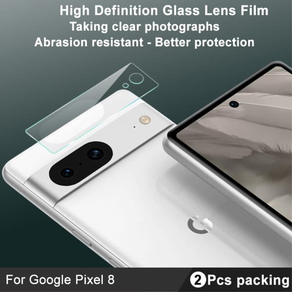 Imak 2 Pack Härdat Glas Kameraskydd Google Pixel 8 Transparent
