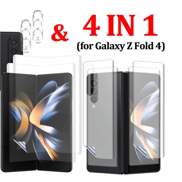 3-PACK 4-in-1 Z Fold 4 Hydrogel Skärmskydd & Kameralinsskydd