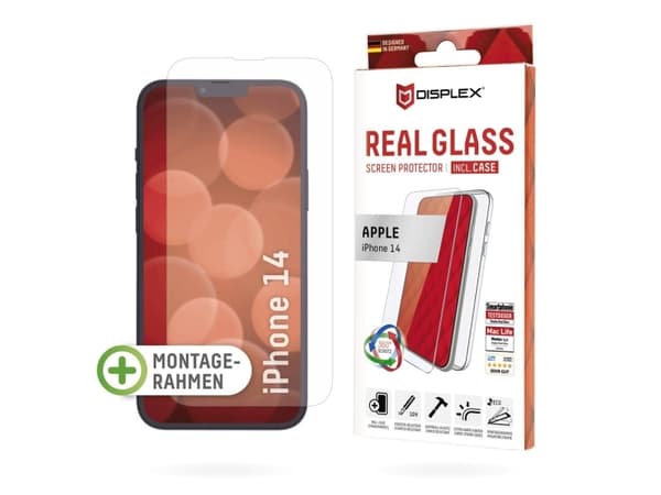 Displex 01710, Apple, iPhone 14, Tørr påføring, Slagbestandig, Ripebestandig, Støvresistent, Gjennomsiktig, 1 stykker