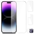 Miniatyrbild 1 av 11: iPhone 15 Pro Max - 2-pack Skärmskydd Set - Fram- Baksida och Kameralinsskydd 0,3mm