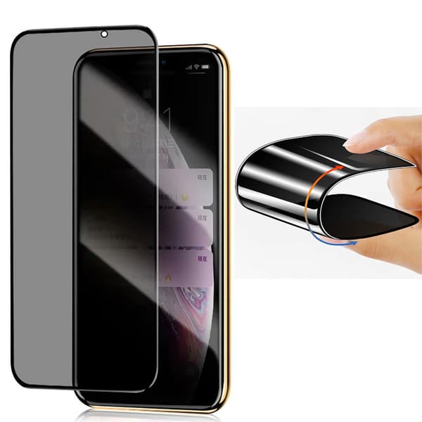 3-Pack Ceramic Skärmskydd 2.5D Svart Anti Spy för iPhone 15 Pro Max