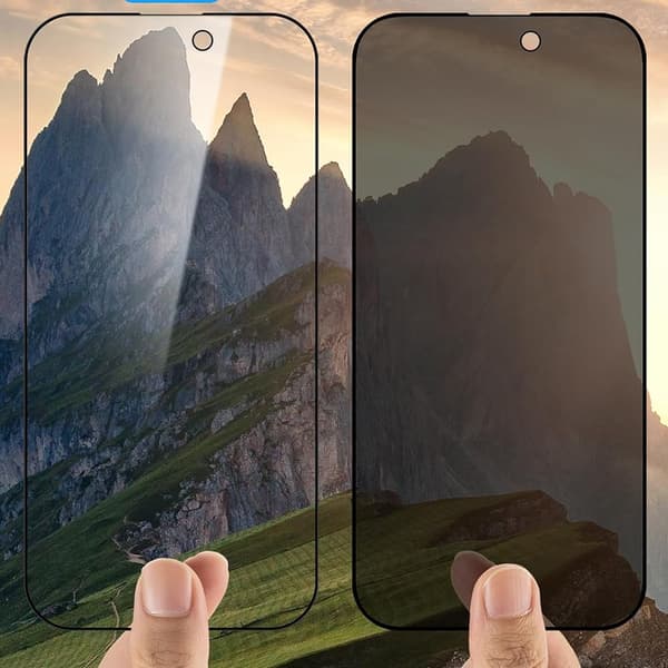 3-Pack Ceramic Skärmskydd 2.5D Svart Anti Spy för iPhone 15 Pro Max