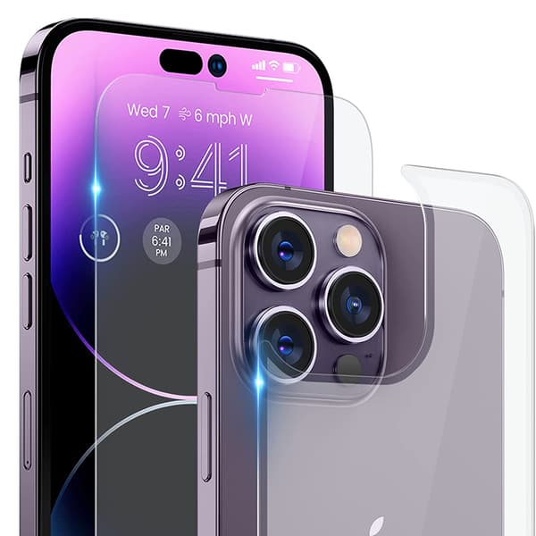 2-pack Skärmskydd Set för iPhone 15 Pro Max  - Fram- Baksida och Kameralinsskydd 0,3mm