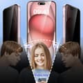 Miniatyrbild 7 av 11: iPhone 15 Pro Max - 3-Pack Ceramic Skärmskydd 2.5D Svart Anti Spy