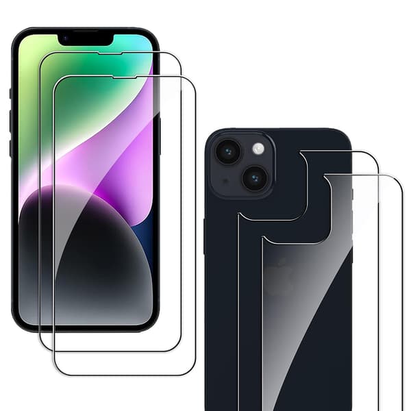 2-Pack iPhone 14 Fram- & Baksida Skärmskydd 0,3mm