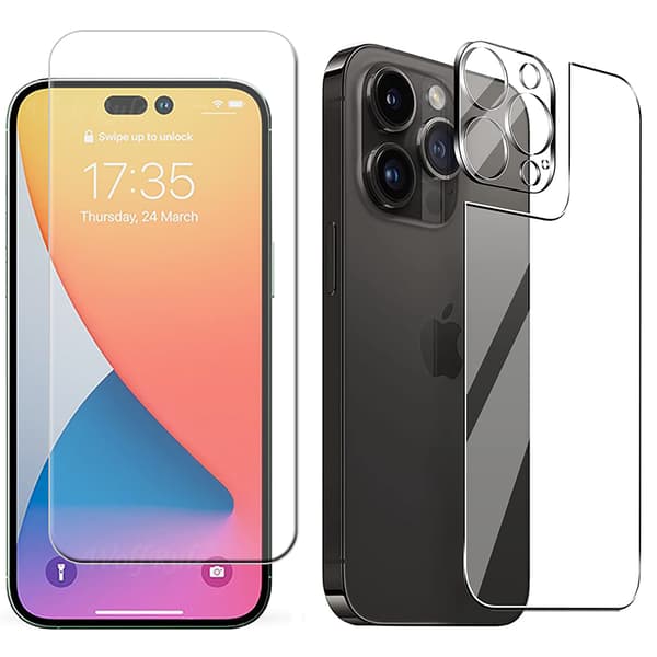 2-Pack 3in1 Fram- & Baksida Kameralinsskydd till iPhone 15 Pro