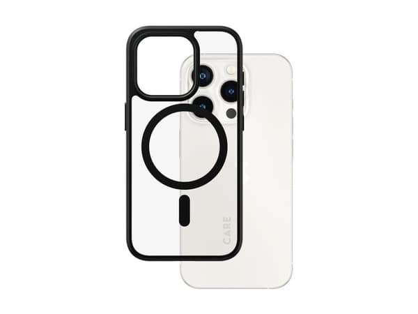 PanzerGlass CARE by ® Flagship Case Transparent Urban Combat w. Black MagSafe iPhone 15 Pro, Cover, Apple, Apple - iPhone 15 Pro, 15.5 cm (6.12"), Tr