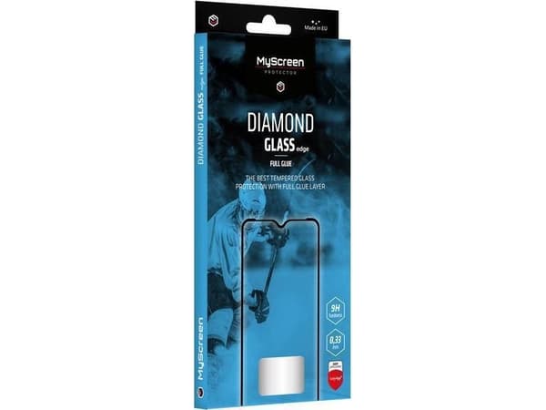 MyScreen Protector Samsung Galaxy A22 4G/M22 4G - Herdet glass med lim på hele overflaten MyScreen DIAMOND GLASS kant FULLLIM (svart ramme)