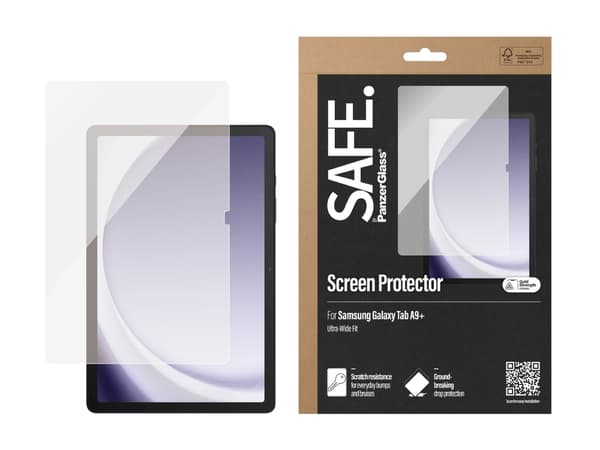 SAFE. by PanzerGlass - Skärmskydd för surfplatta - ultrabred passning - glas - för Samsung Galaxy Tab A9+