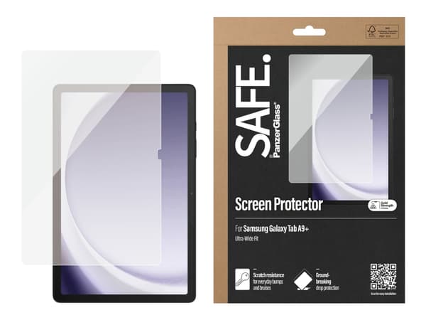 SAFE. by PanzerGlass - Skärmskydd för surfplatta - ultrabred passning - glas - för Samsung Galaxy Tab A9+