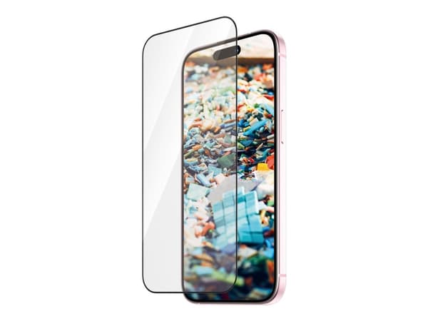 PanzerGlass Re:fresh - Skjermbeskyttelse for mobiltelefon - ultravid passform med EasyAligner - rammefarge svart - for Apple iPhone 15