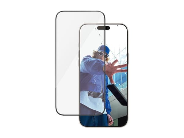 PanzerGlass - Skjermbeskyttelse for mobiltelefon - ultrabred passform - glass - rammefarge svart - for Apple iPhone 16 Pro Max