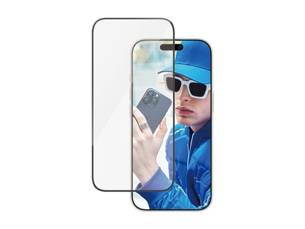 PanzerGlass - Skärmskydd för mobiltelefon - ultrabred passning - glas - ramfärg svart - för Apple iPhone 16 Pro