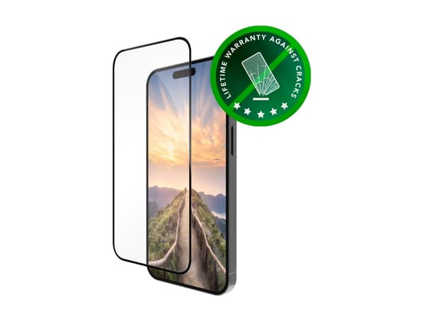 dbramante1928 eco-shield - iPhone 16 ProMax - Black Edge, Apple, iPhone 16/15/14 Pro, Dust resistant, Scratch resistant, Black, Transparent, 1 pc(s)