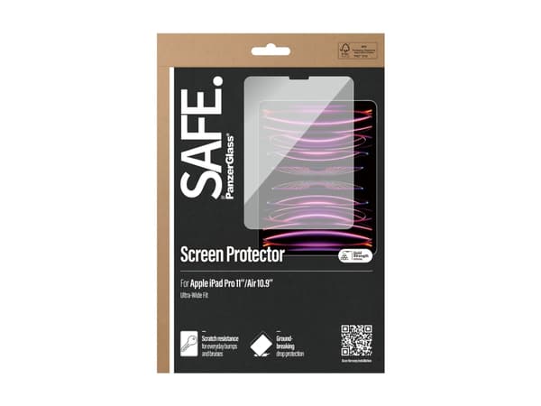 SAFE. by PanzerGlass - Skjermbeskyttelse for nettbrett - ultrabred passform - glass - for Apple 11-inch iPad Pro